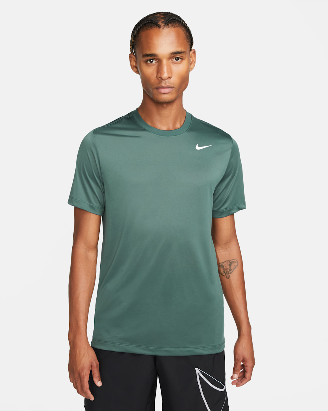 Nike Dri-FIT Men's Fitness T-Shirt - Faded Spruce/White