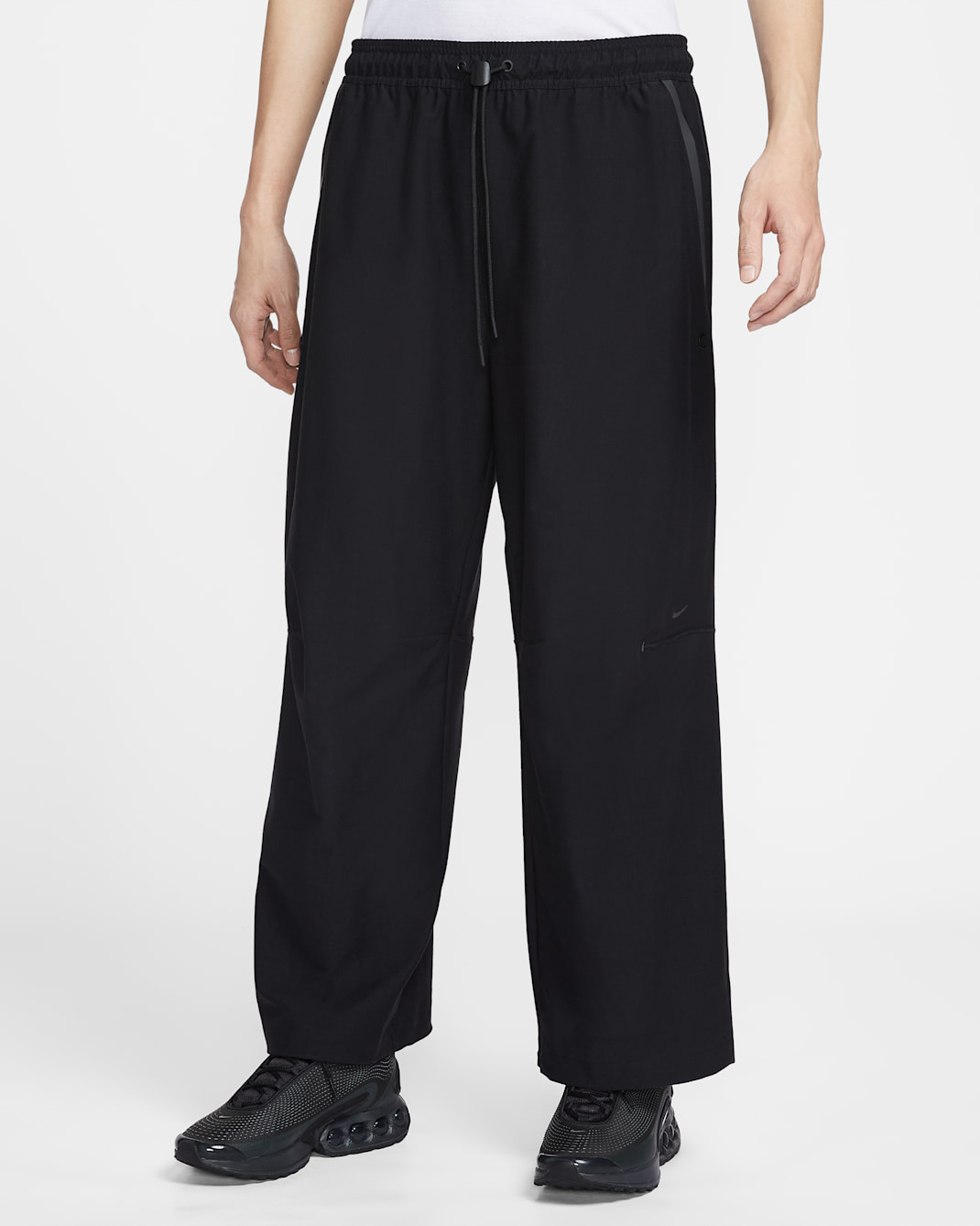 나이키 테크 남성 드라이 핏 쇼리 니트 팬츠 - 블랙/블랙