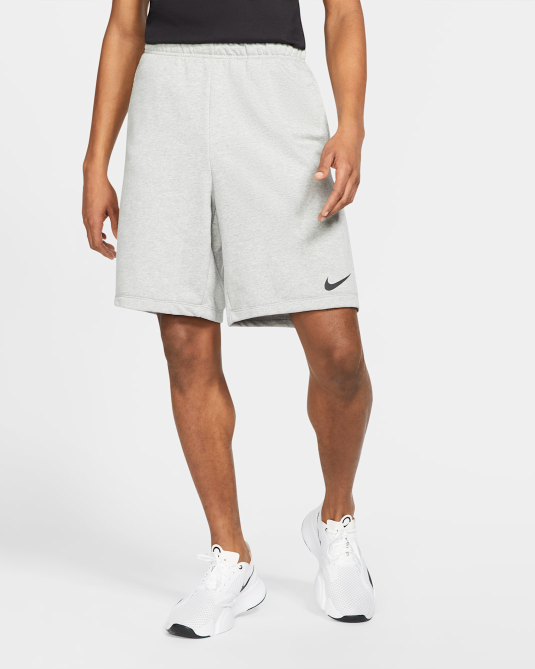 Nike Dry Men's Dri-FIT Fleece Fitness Shorts - Dark Grey Heather/Black