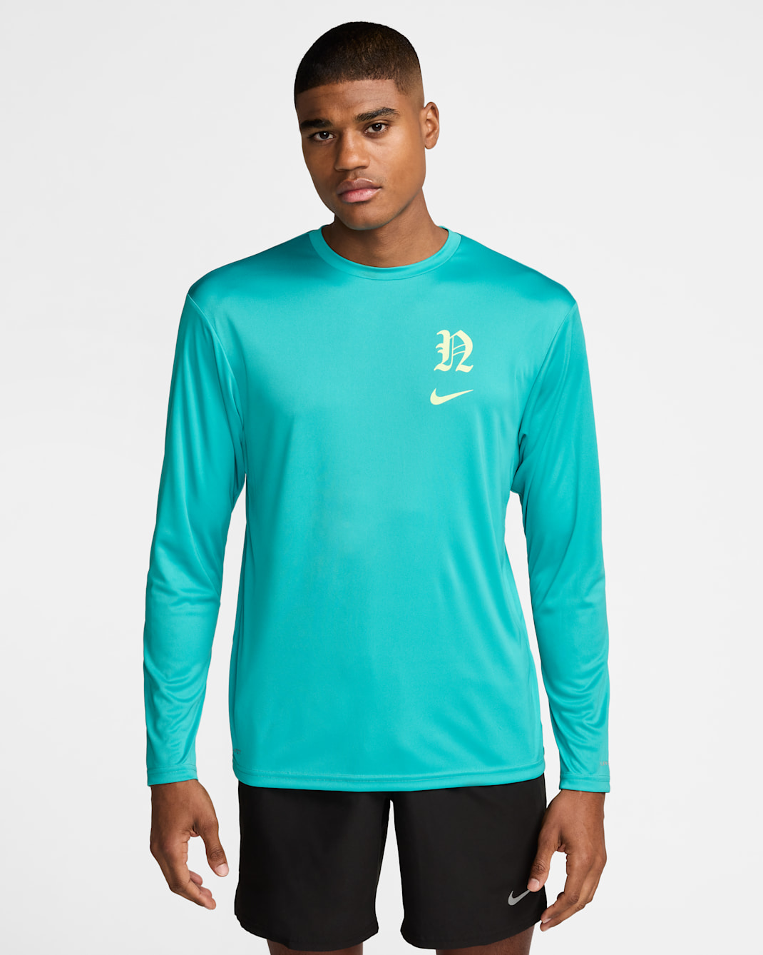 Playera de manga larga para hombre Nike Swim Hydroguard - Cactus empolvado/Voltio ligero/Blanco/Voltio ligero