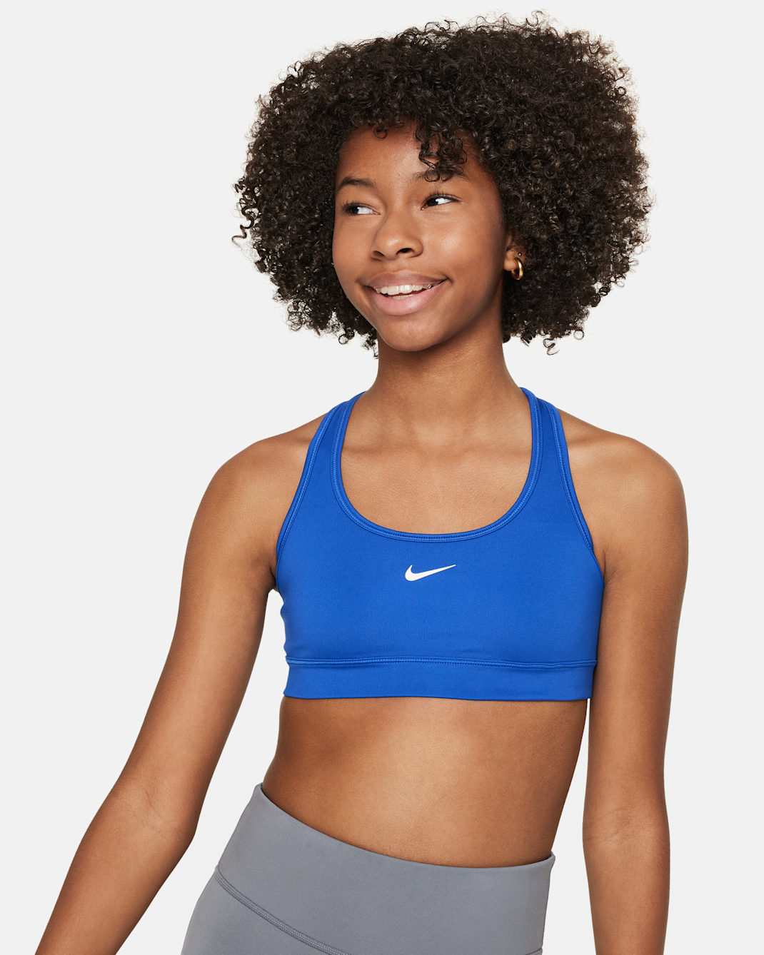 Nike Swoosh Girls' Sports Bra - Game Royal/White