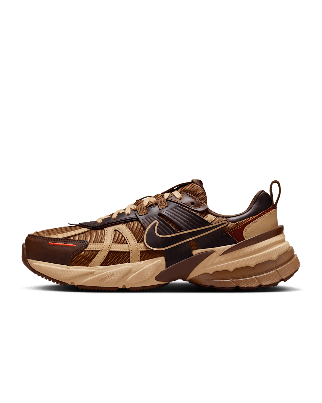 Nike V2K Run Shoes - Light British Tan/Sesame/Picante Red/Light British Tan