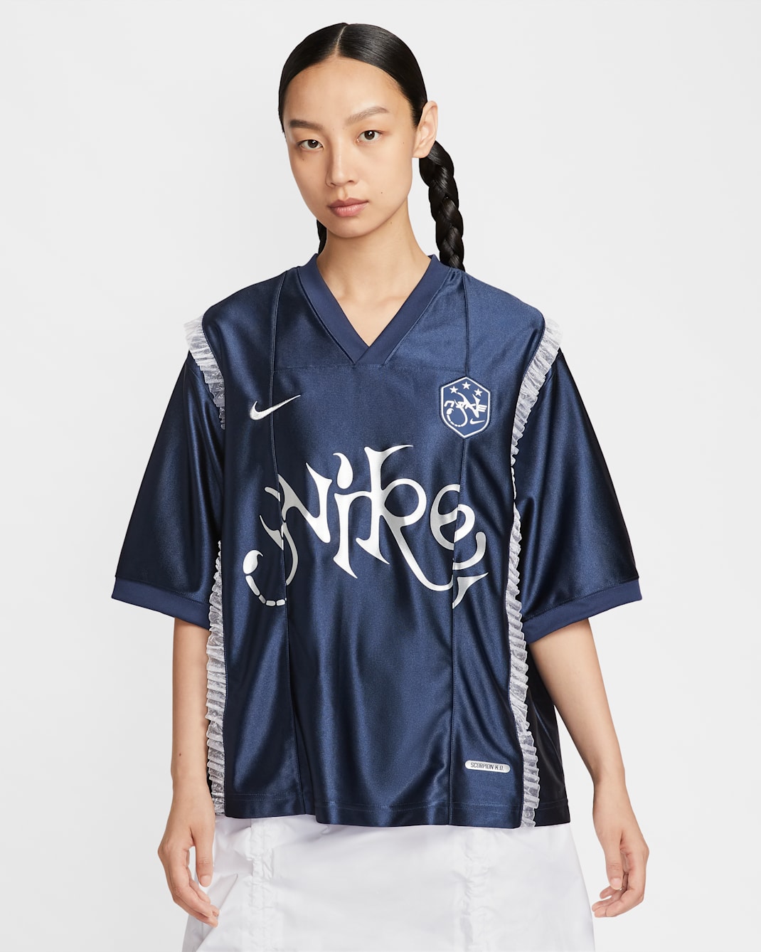 Nike Sportswear Women's Short-Sleeve Graphic Jersey Top - Midnight Navy