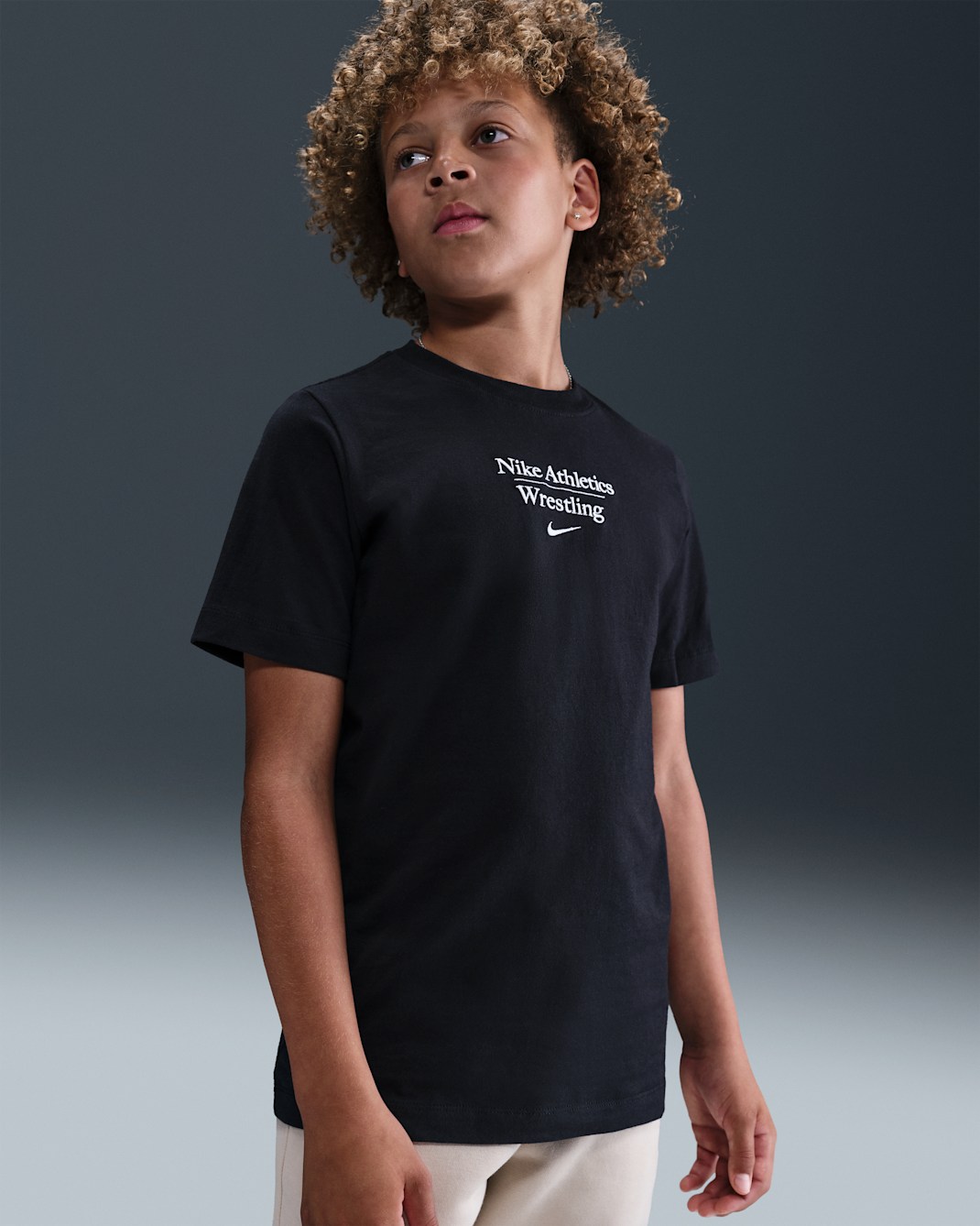 Nike Wrestling Big Kid's T-Shirt - Black