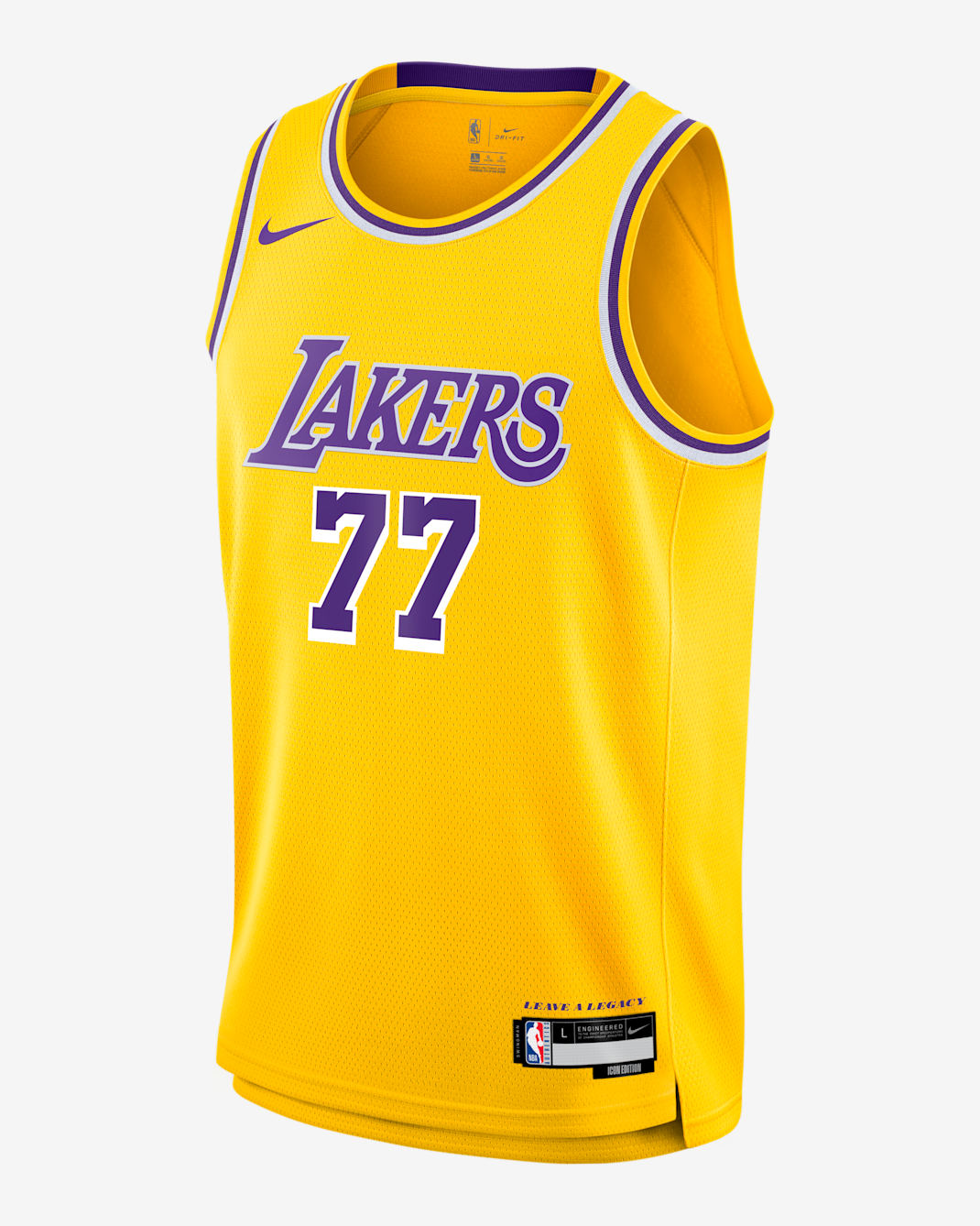 Jersey Swingman para niños talla grande de Luka Dončić de Los Angeles Lakers Icon Edition - Amarillo