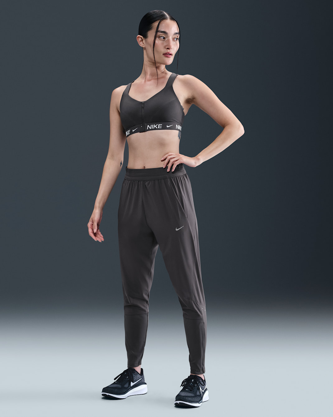 Nike Swift Women's Dri-FIT Mid-Rise Running Trousers - Thunder Grey