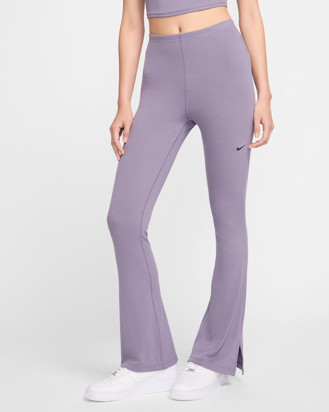 ナイキ スポーツウェア チル ニット ウィメンズ タイト ミニリブ フレアード レギンス - デイブレイク/ブラック