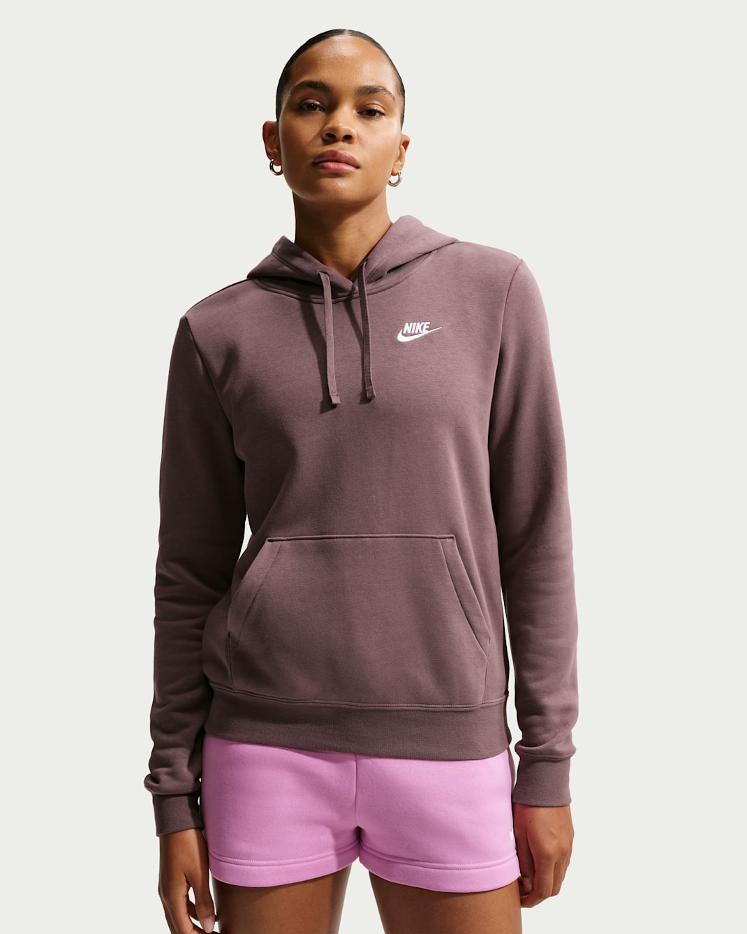 Nike Sportswear Club Fleece Women's Pullover Hoodie - Tattoo/White
