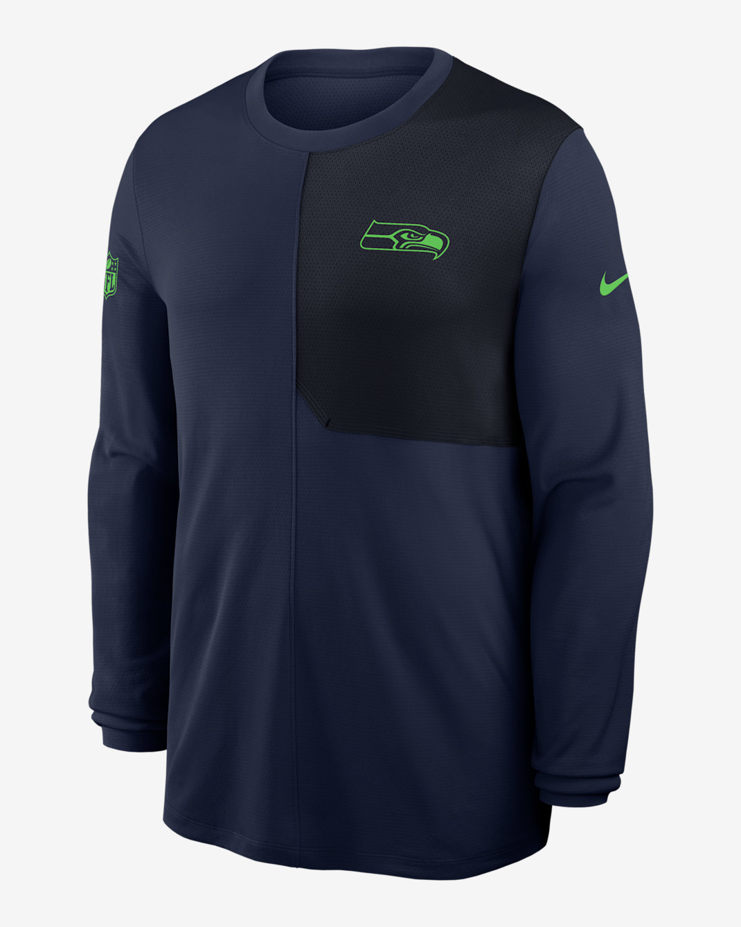 Seattle Seahawks Sideline Coach Men's Nike Dri-FIT NFL Long-Sleeve Top - Navy