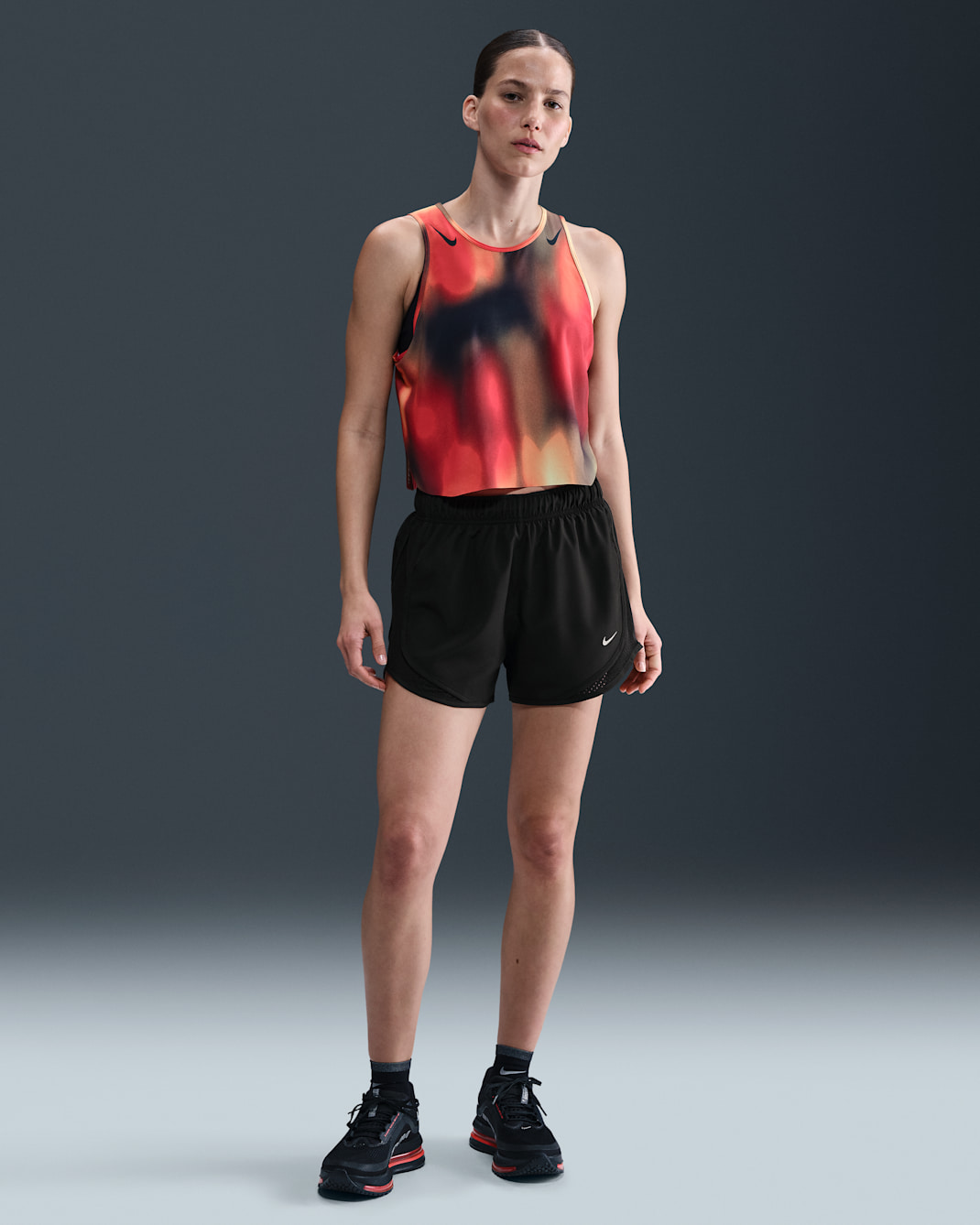 Shorts de correr Dri-FIT con forro de ropa interior para mujer Nike Tempo - Negro