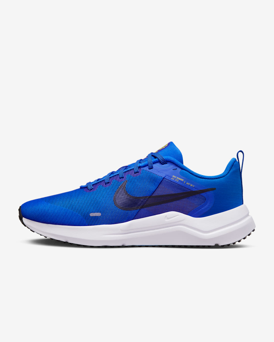 Nike Downshifter 12 男款路跑鞋 - Racer Blue/High Voltage/Sundial/黑色
