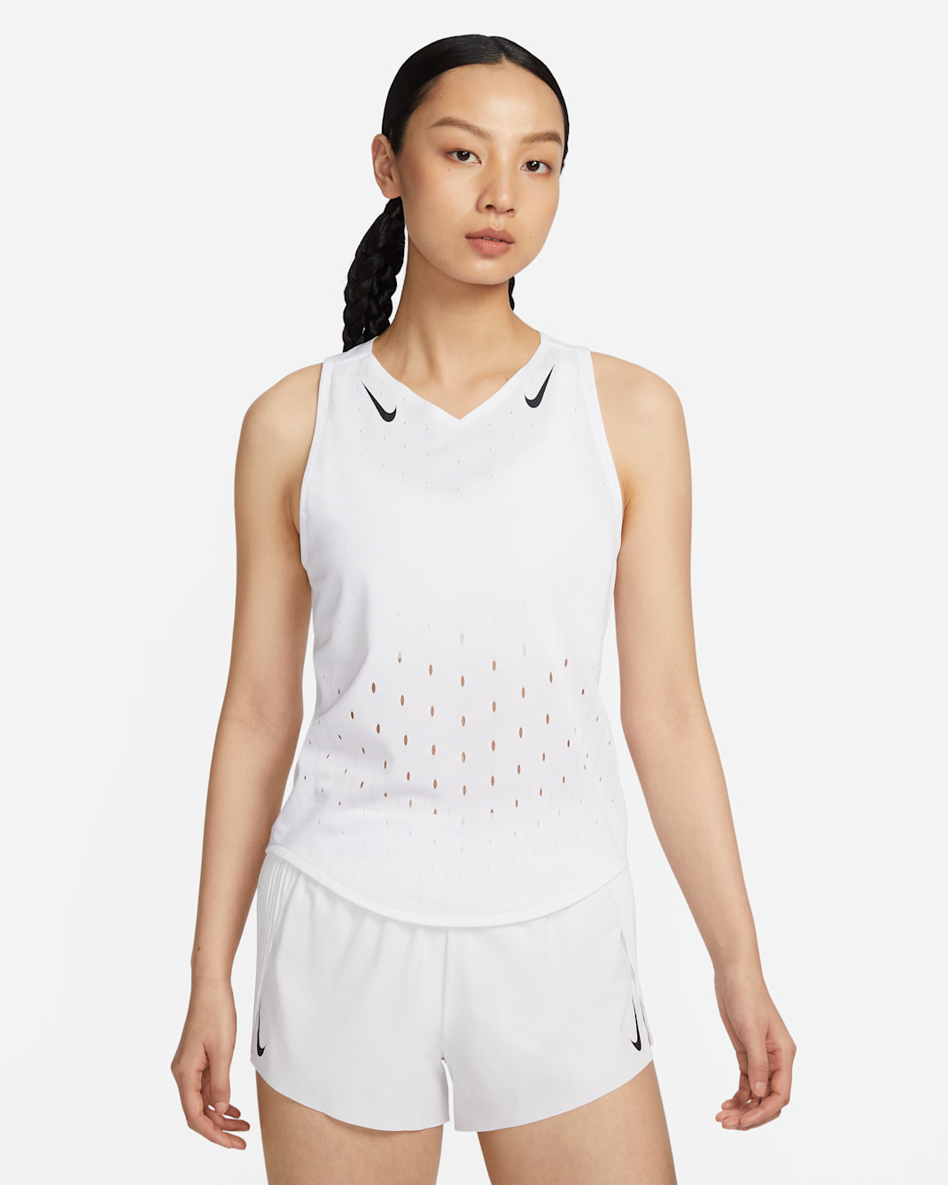 Nike AeroSwift Women's Dri-FIT ADV Running Singlet - White/Black/Black