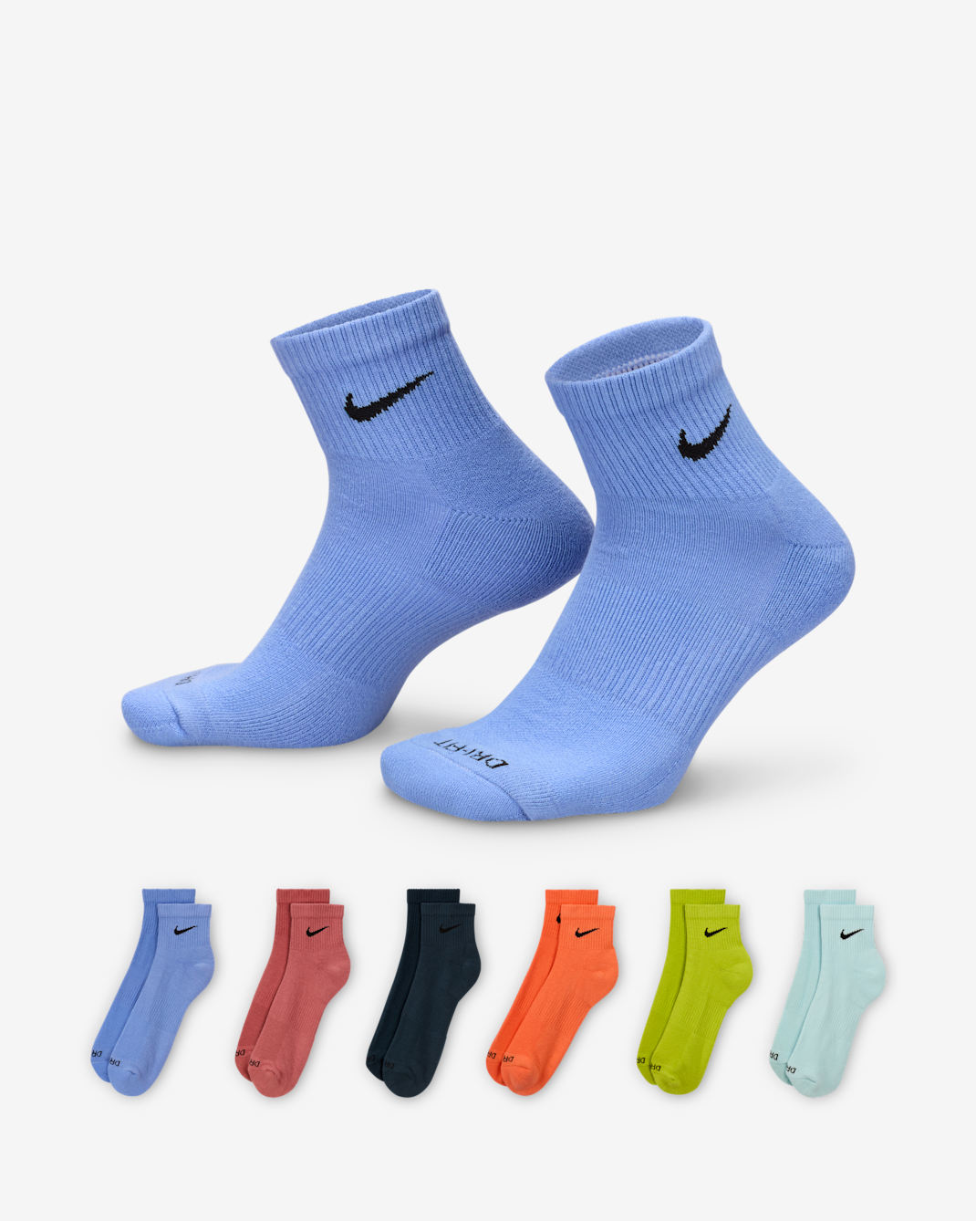 Nike Everyday Plus Cushioned Training Ankle Socks (6 Pairs) - Multi-Color