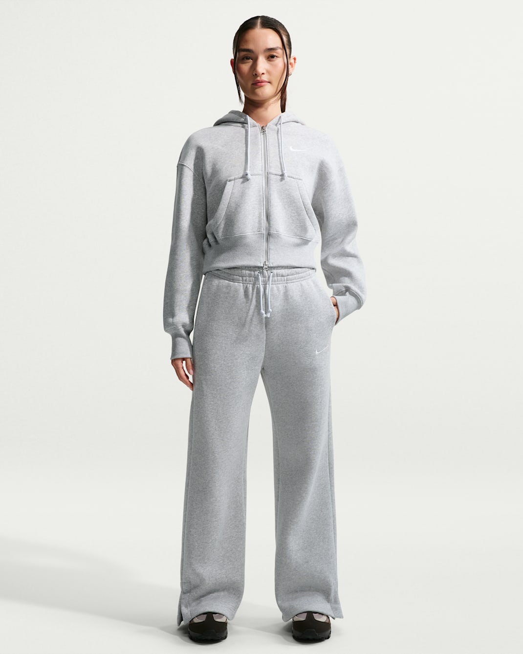 Nike Sportswear Phoenix Fleece Women's High-Waisted Wide-Leg Pants - Pure Platinum/Heather/Sail