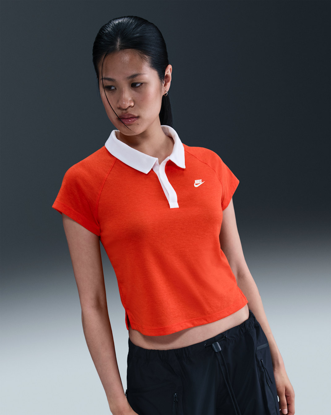 Nike Sportswear Women's Slim Retro Polo Top - Picante Red/White/Sail