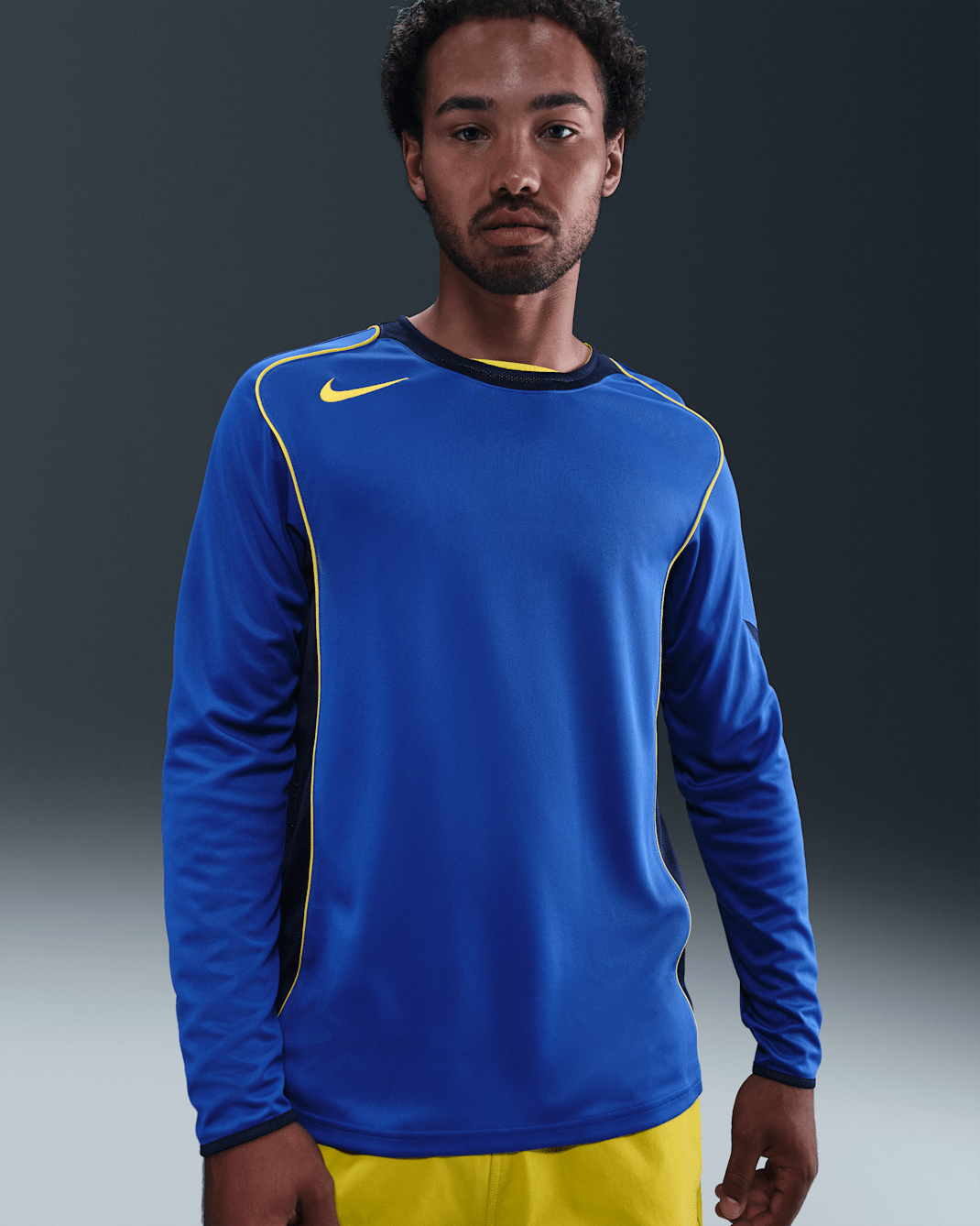 Nike Total 90 Men's Dri-FIT Long-Sleeve Soccer Top - Game Royal/Midnight Navy/Lightning/Lightning