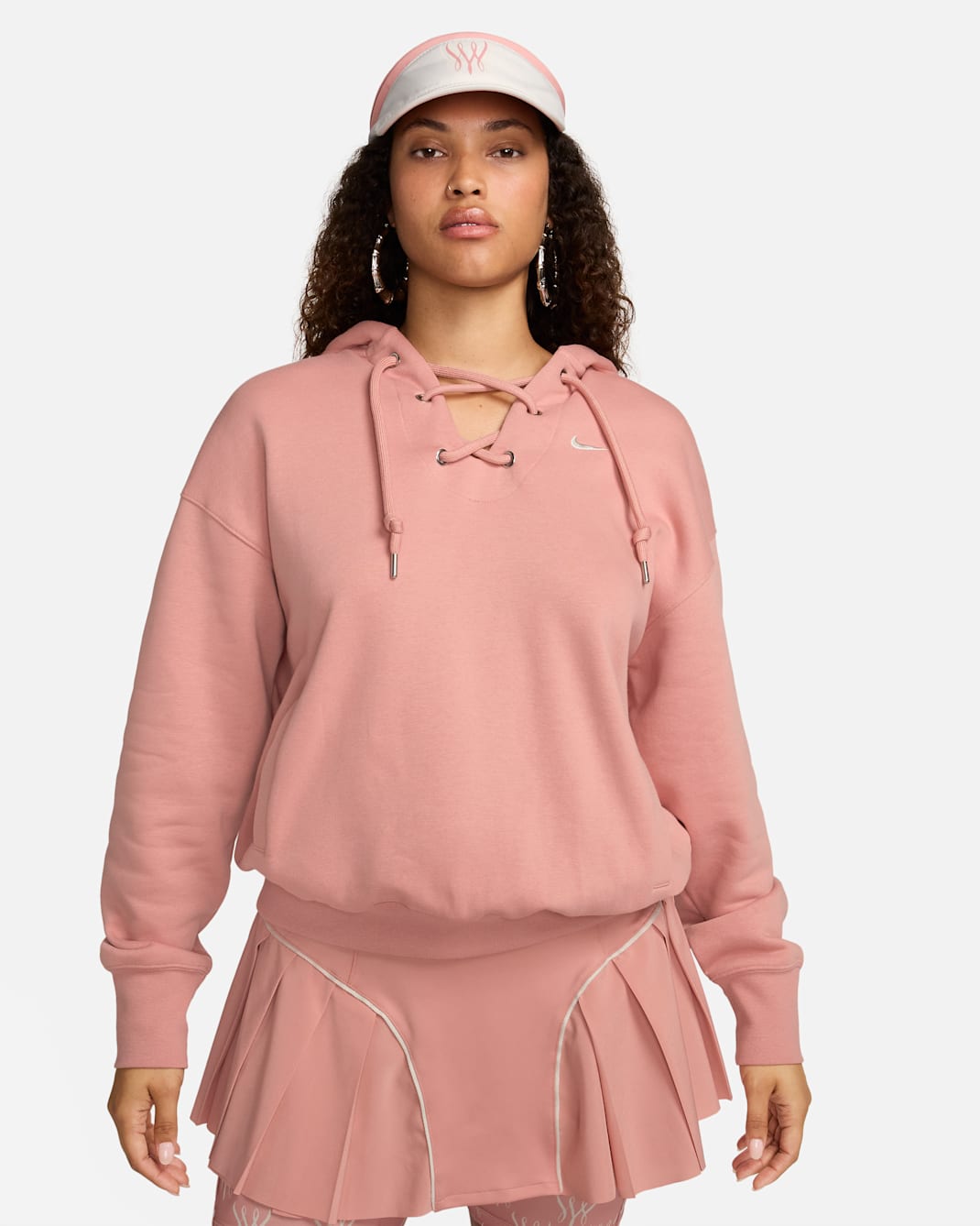 Serena Williams Design Crew Women's Fleece Pullover Hoodie - Rust Pink/Rust Pink/Rust Pink/Light Bone