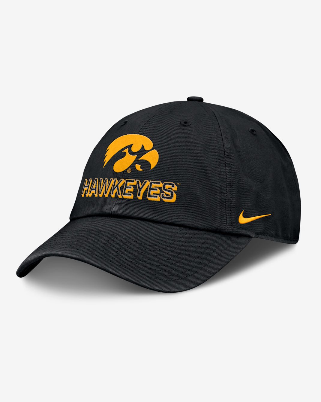Gorra universitaria Nike ajustable para hombre Iowa On-Field Club Gameday - Negro