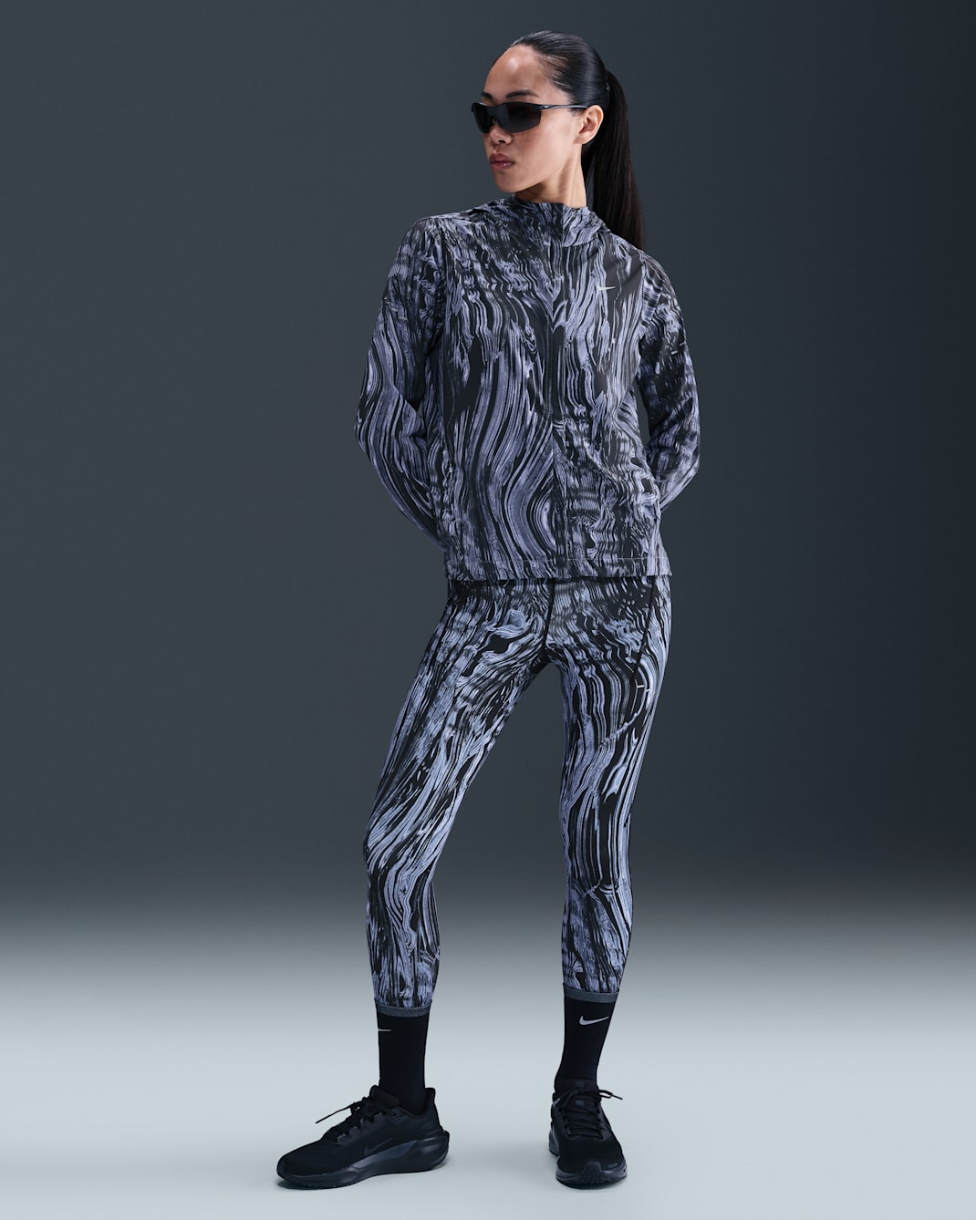 Nike Swift Women's High-Waisted 7/8 Printed Running Leggings - World Indigo