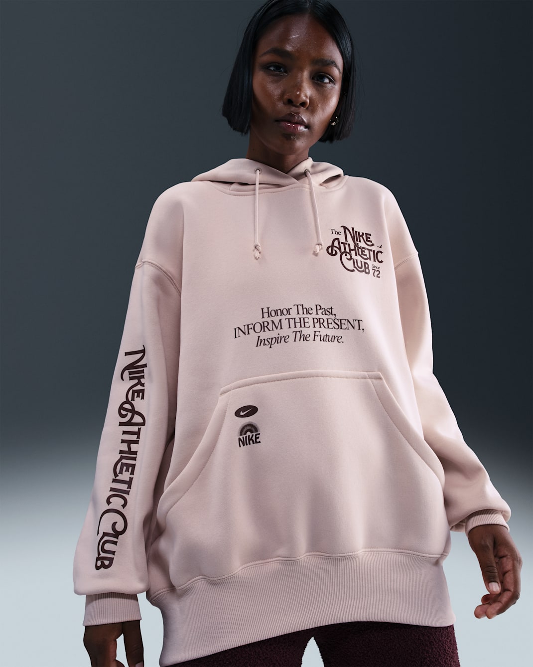 Nike Sportswear Phoenix Fleece Women's Oversized Pullover Hoodie - Silt Red/Burgundy Crush