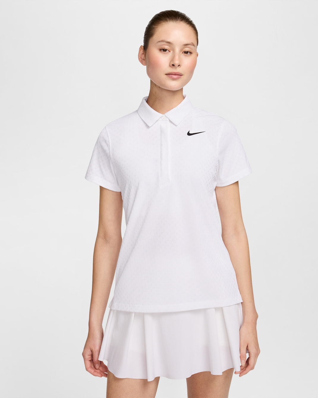 Nike Tour Women's Dri-FIT ADV Short-Sleeve Golf Polo - White/Black