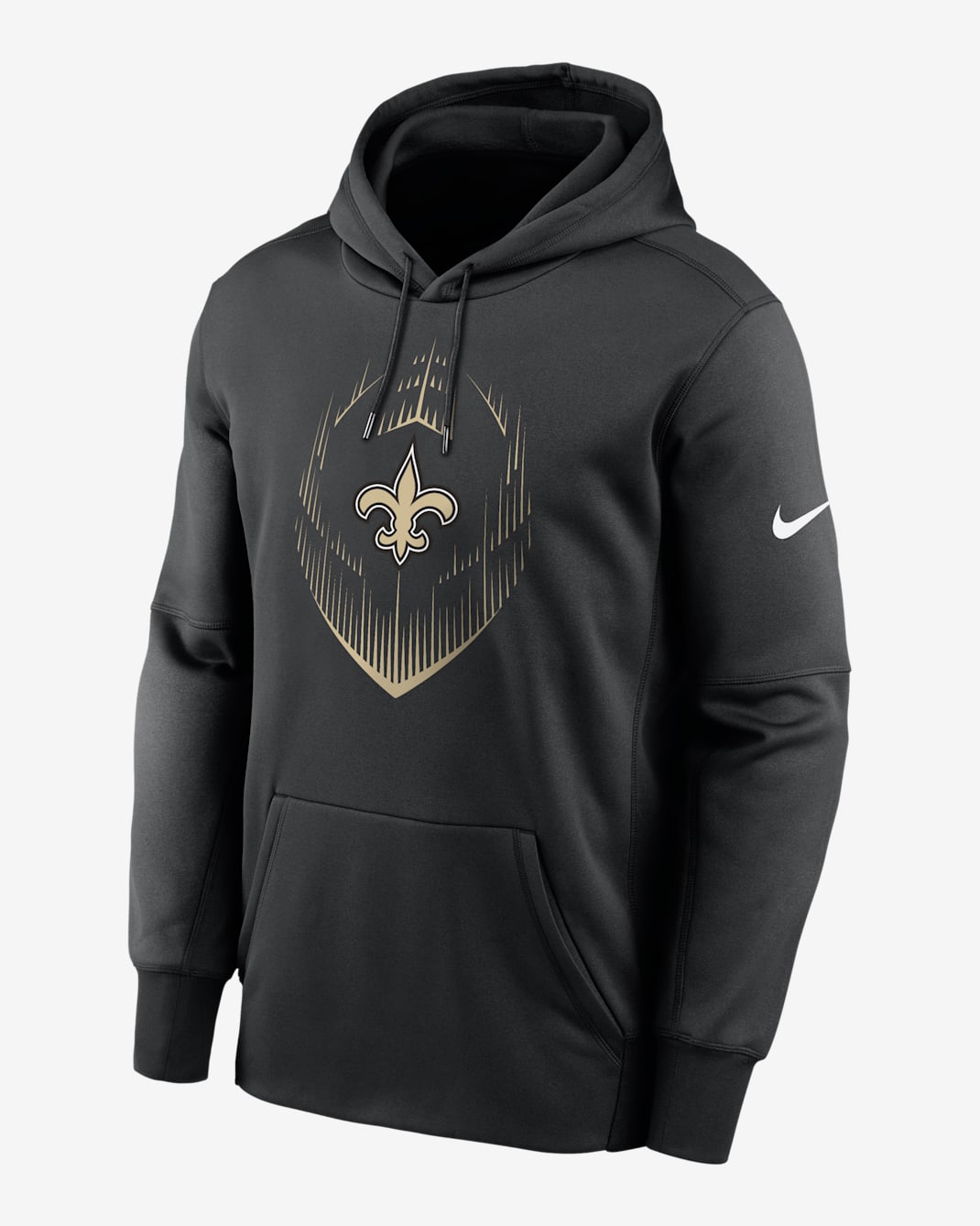 New Orleans Saints Icon Men’s Nike Therma NFL Pullover Hoodie - Black