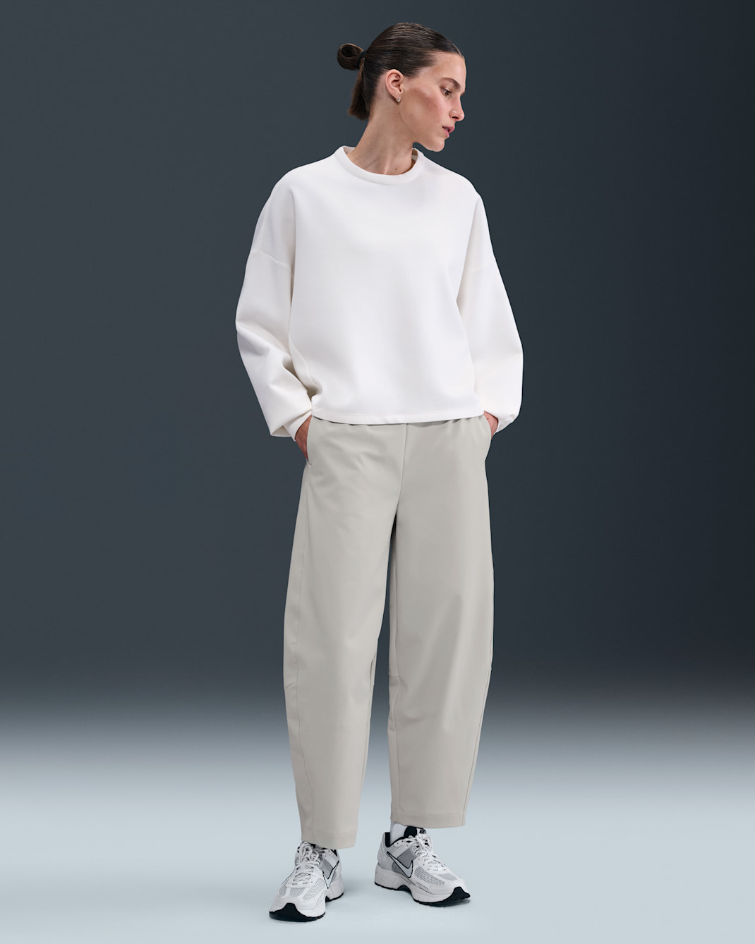 Nike 24.7 PerfectStretch Women's Dri-FIT High-Waisted Loose Barrel-Leg Pants - Light Orewood Brown/Light Iron Ore