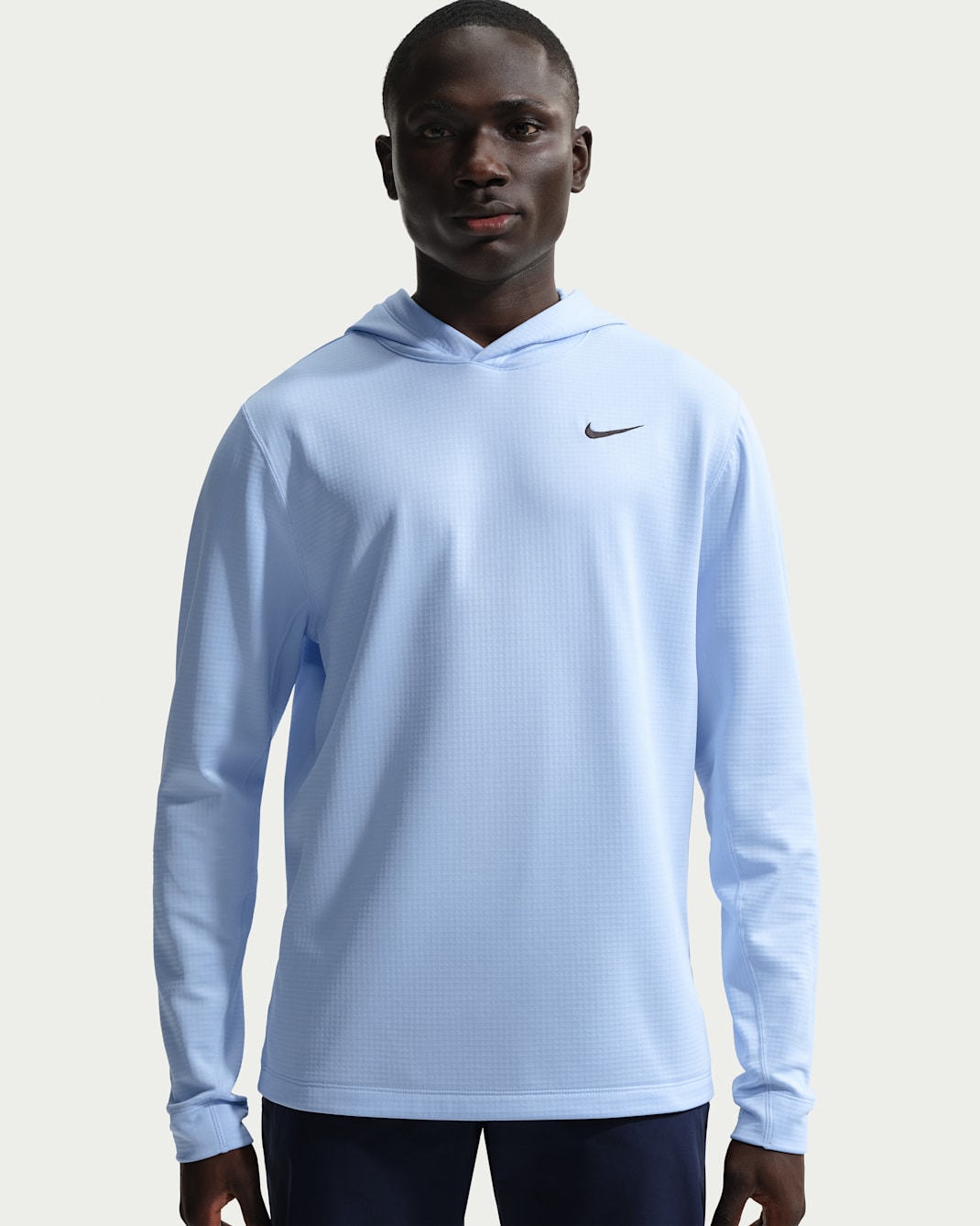 Nike Velocity Therma-FIT férfi kapucnis golfpulóver - Hydrogen Blue/Fekete