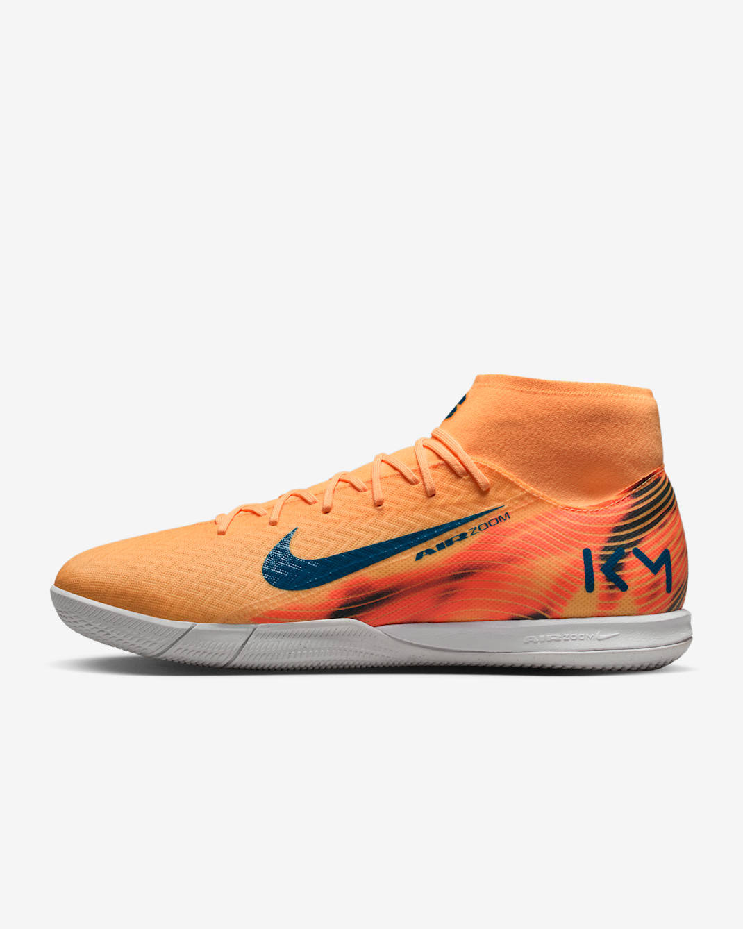 Nike Mercurial Superfly 10 Academy "Kylian Mbappé" IC High-Top Soccer Shoes - Melon Tint/Igloo/Neo Turquoise
