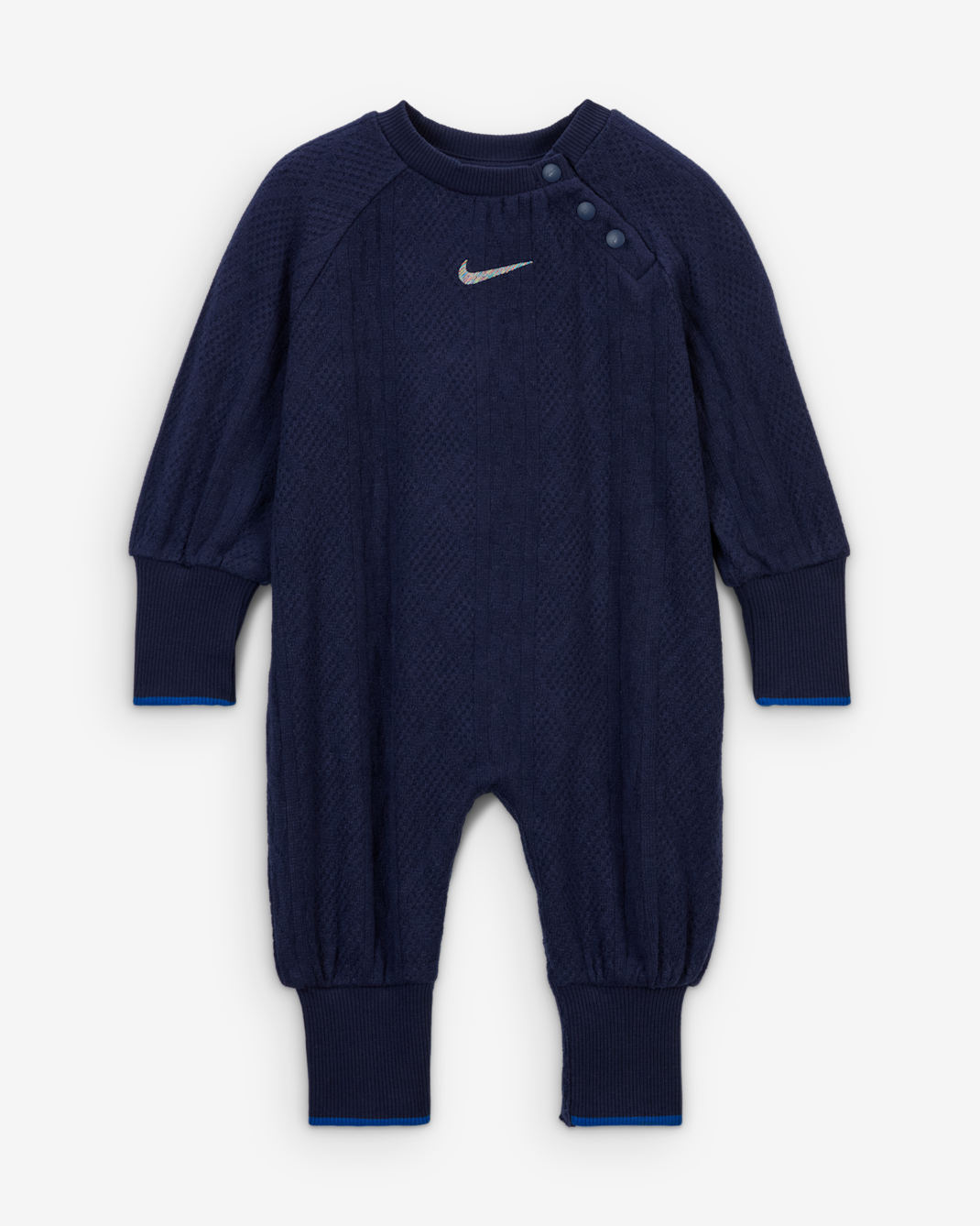 Nike ReadySet Baby (0-9M) Cable Knit Coverall - Midnight Navy