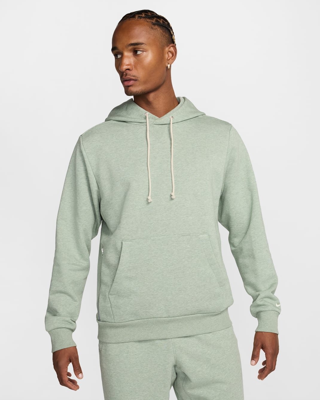 Nike Standard Issue Men's Dri-FIT Pullover Basketball Hoodie - Jade Horizon/Heather/Pale Ivory