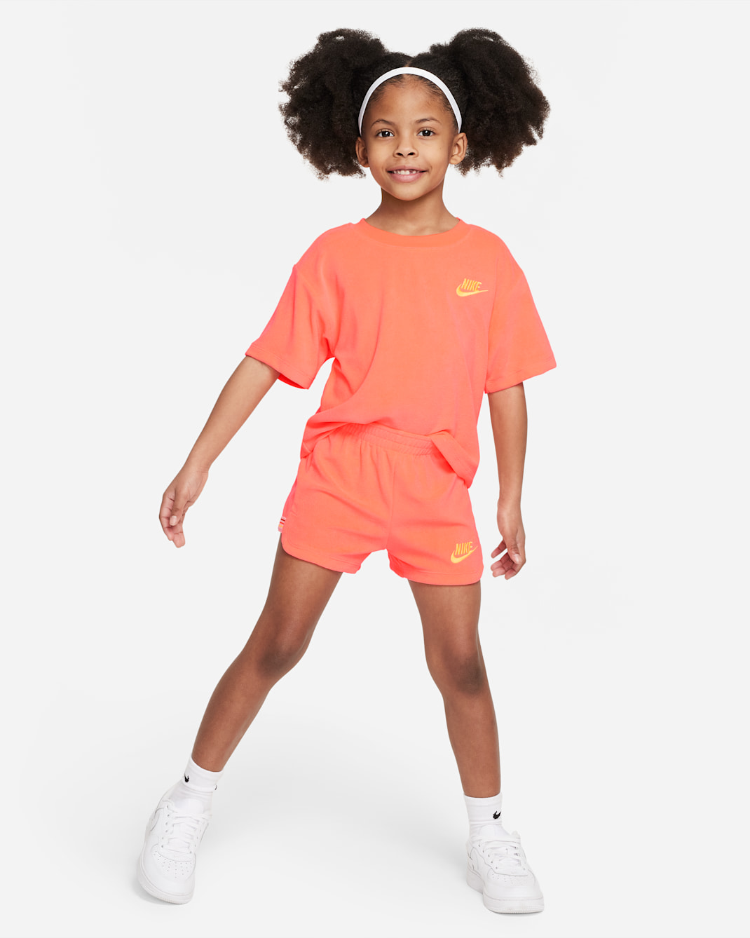 Nike "Let's Roll" Towel Terry Set Younger Kids' 2-piece Shorts Set - Hot Punch