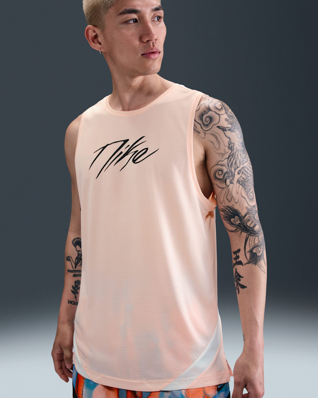 ナイキ アイコン メンズ Dri-FIT バスケットボールジャージー - ウォッシュドコーラル/ペールアイボリー/ウォッシュドコーラル/ブラック