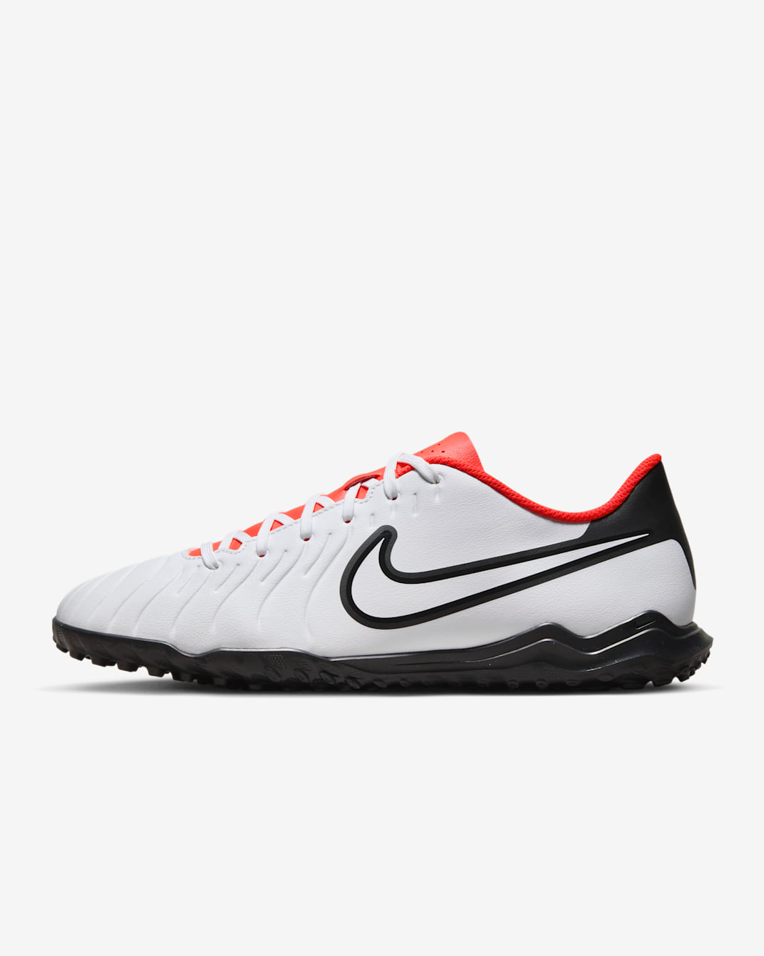 Nike Tiempo Legend 10 Club 人工短草草皮低筒足球鞋 - 白色/Bright Crimson/黑色