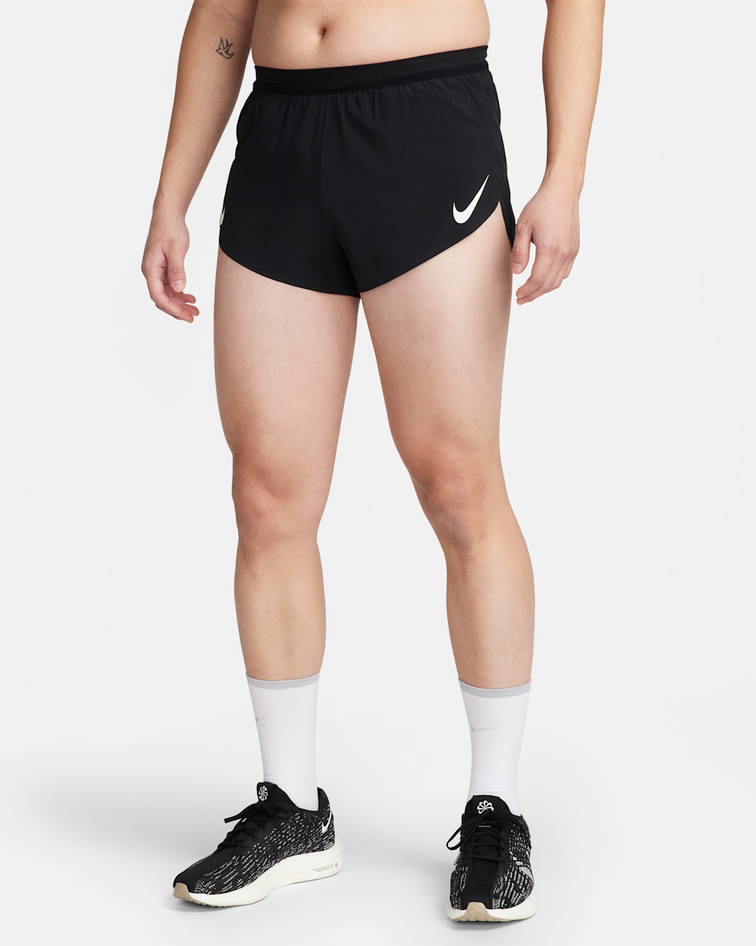 กางเกงวิ่งขาสั้น 2 นิ้วมีซับในผู้ชาย Dri-FIT ADV Nike AeroSwift - ดำ/Summit White