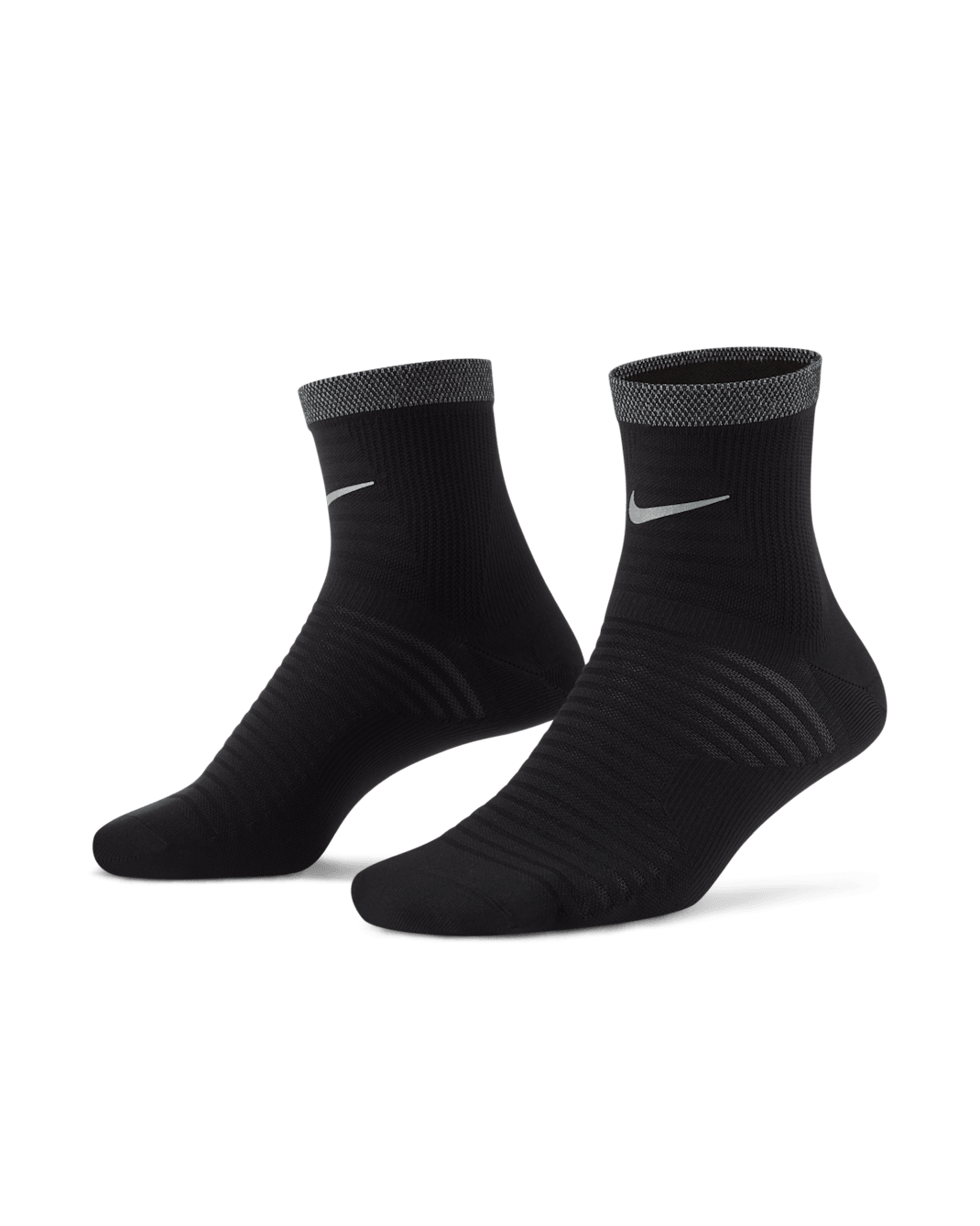 Nike Spark Lightweight Running Ankle Socks - Black/Reflect Silver