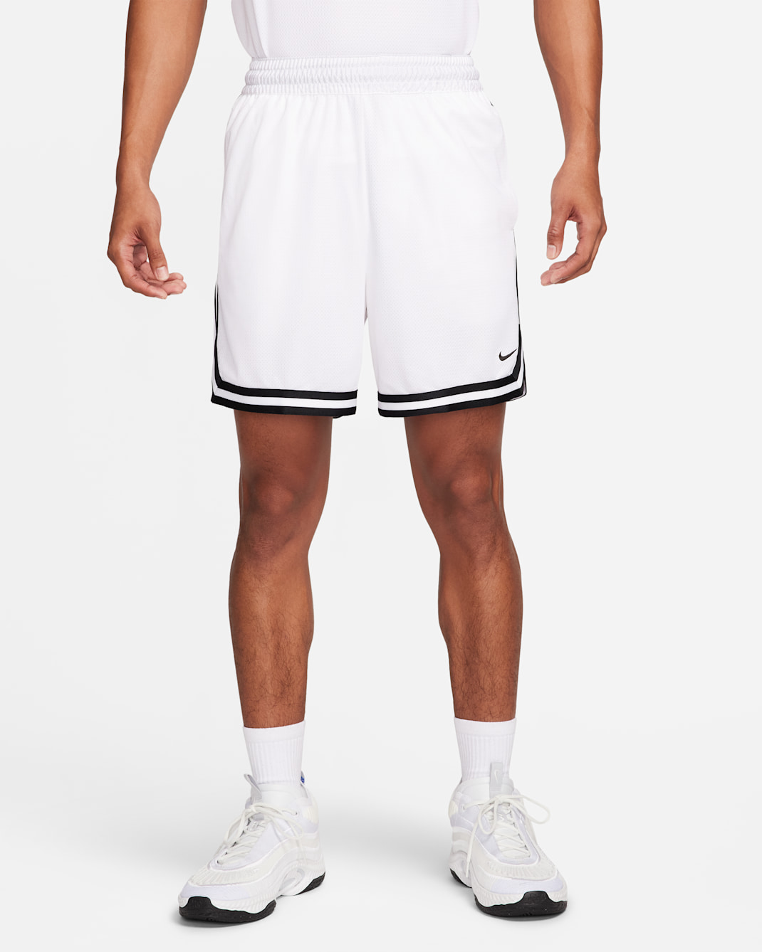 Shorts de básquetbol Dri-FIT de 15 cm para hombre Nike DNA - Blanco/Negro/Negro
