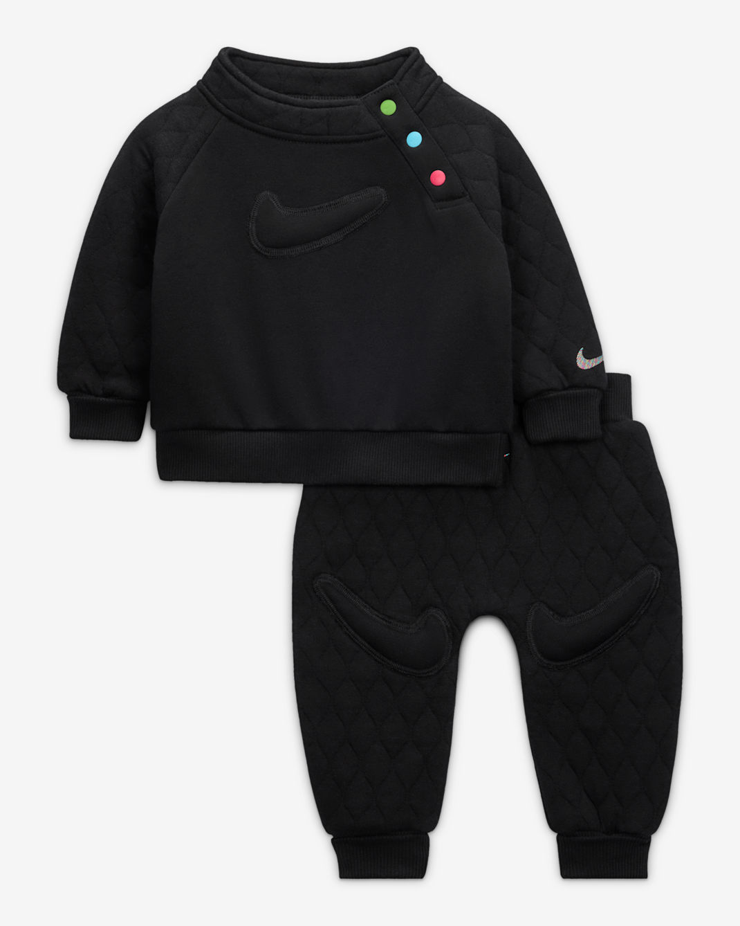 Nike Ready, Set! Conjunto de jogger de dos piezas para bebé (0-9 M) - Negro