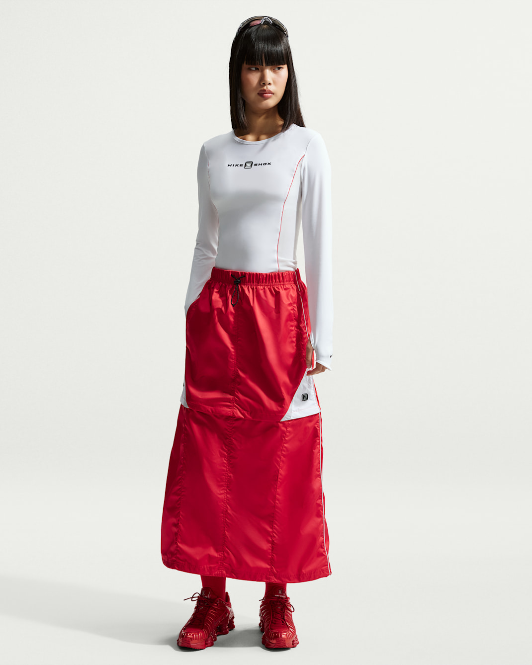 Nike Sportswear Shox Woman's Zip-Off Skirt - University Red/White/Grey Fog