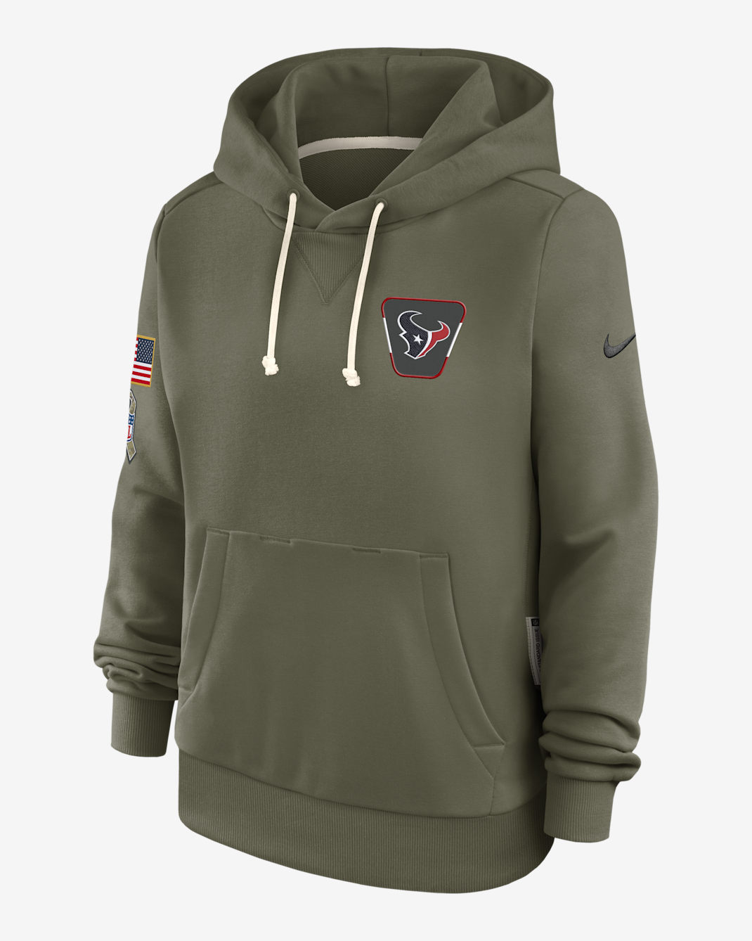 Houston Texans Salute to Service Sideline Women's Nike Dri-FIT NFL Pullover Hoodie - Olive