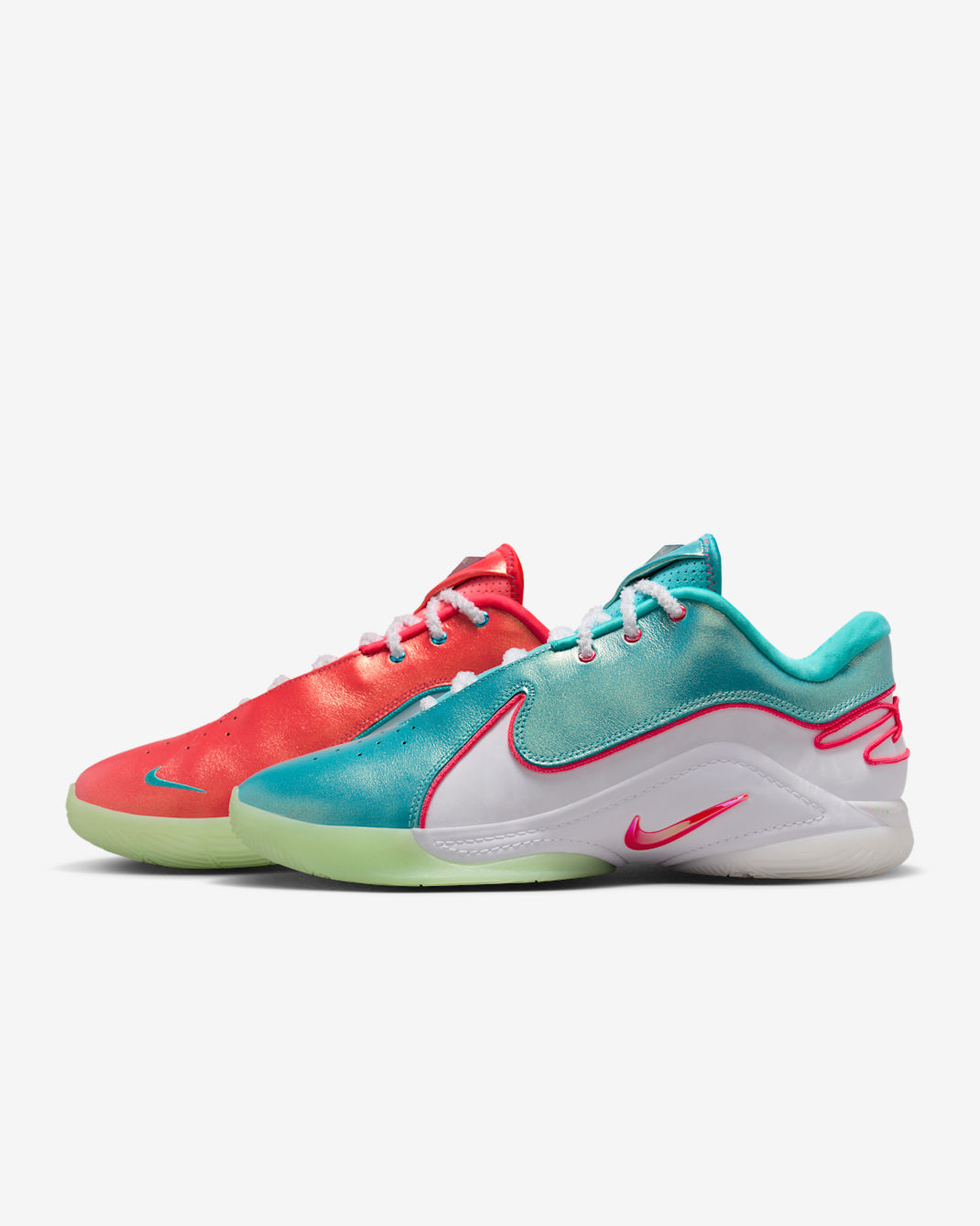 LeBron XXII «Limelight» basketsko - Solar Red/Hvit/Vapor Green/Dusty Cactus