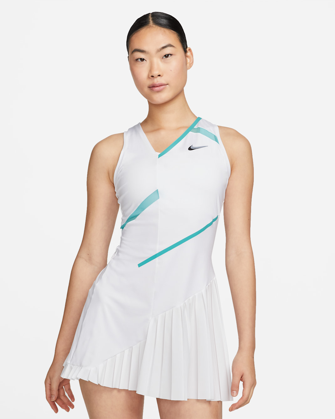 NikeCourt Dri-FIT Women's Tennis Dress - White/White/Washed Teal/Wolf Grey