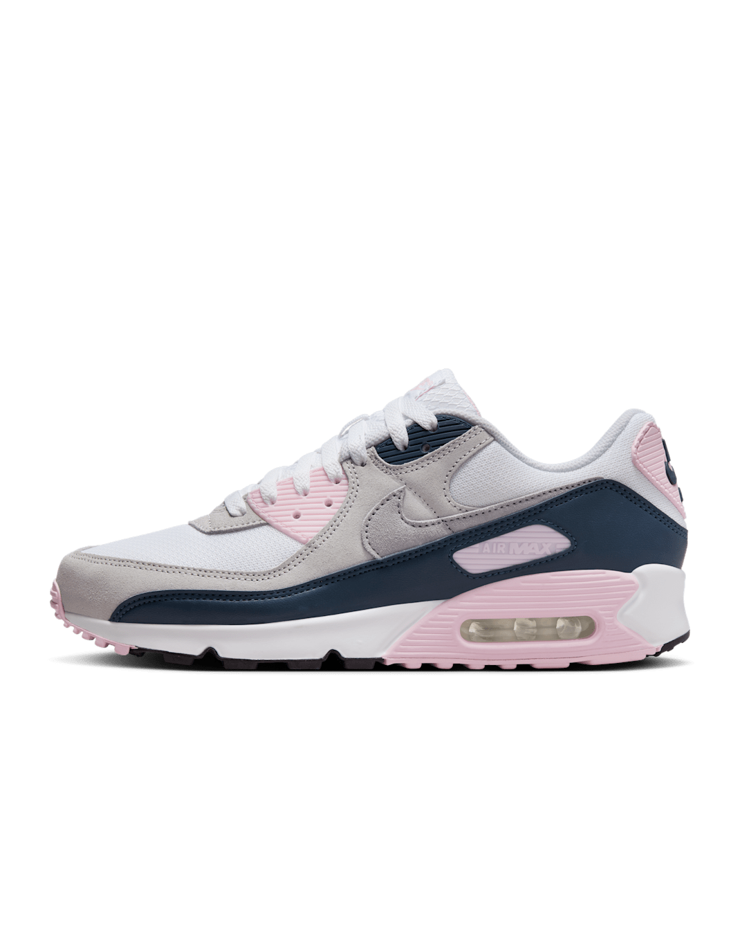 Nike Air Max 90 Men's Shoes - White/Pink Foam/Armoury Navy/Wolf Grey