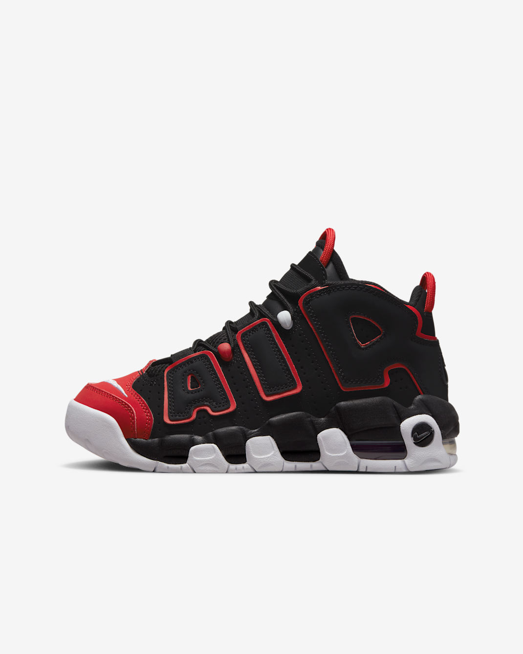 Calzado para niños grandes Nike Air More Uptempo - Negro/Rojo universitario/Blanco