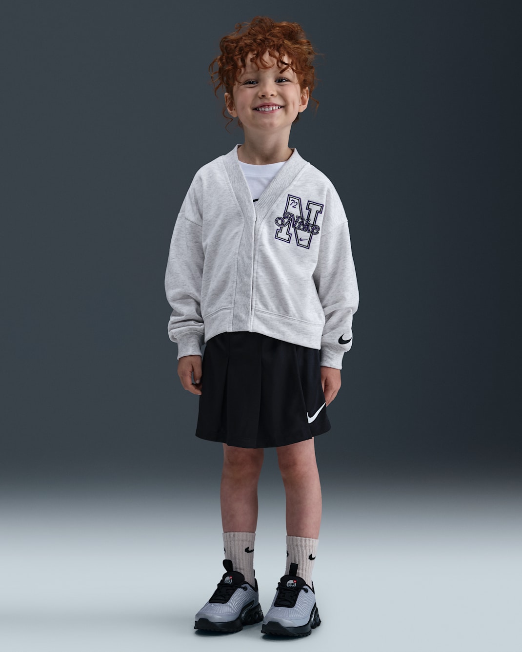 Conjunto de skort de dos piezas para niños talla pequeña Nike Varsity Prep - Negro