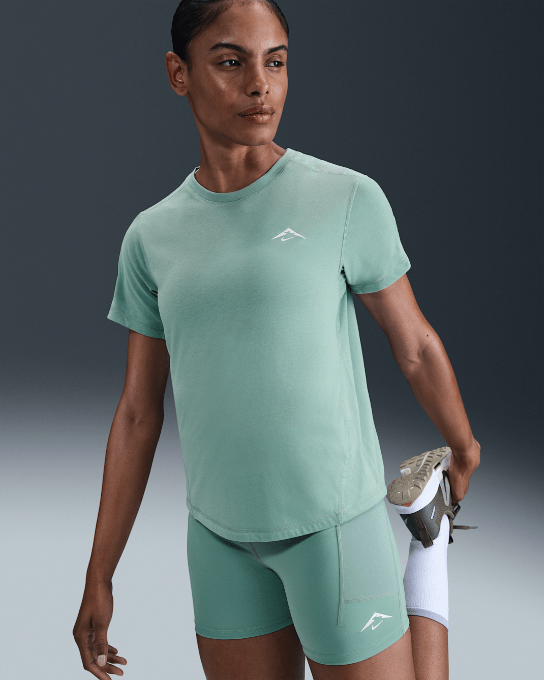 Nike Trail Women's Dri-FIT Short-Sleeve Running Top - Cannon/Summit White