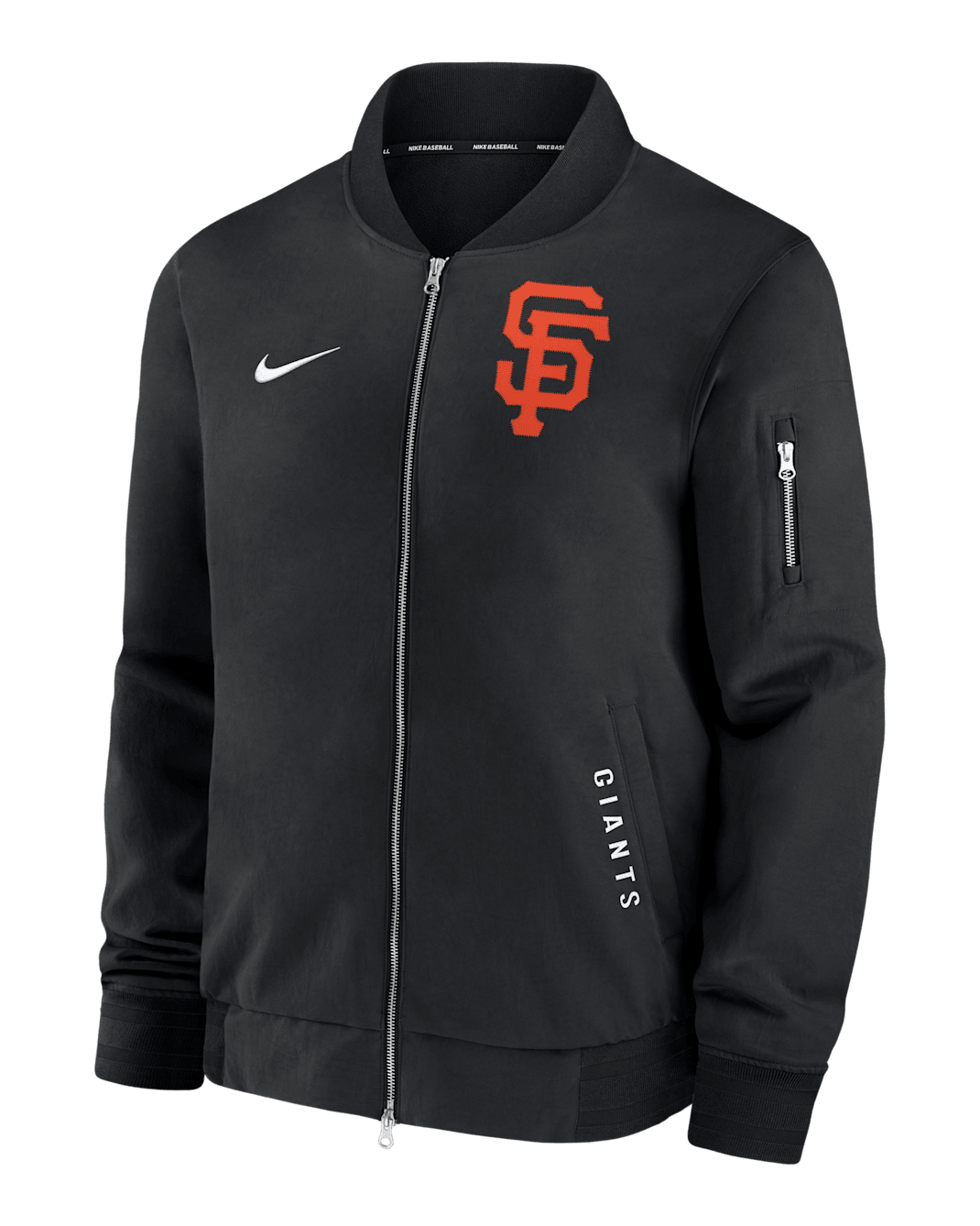 San Francisco Giants Authentic Collection Dugout Men's Nike MLB Full-Zip Bomber Jacket - Black