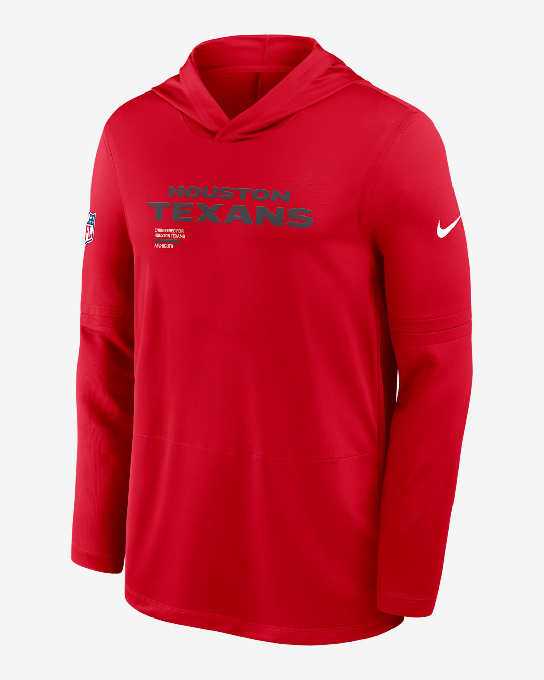 Houston Texans Pure Fury Sideline Men's Nike Dri-FIT NFL Long-Sleeve Hooded Top - Red