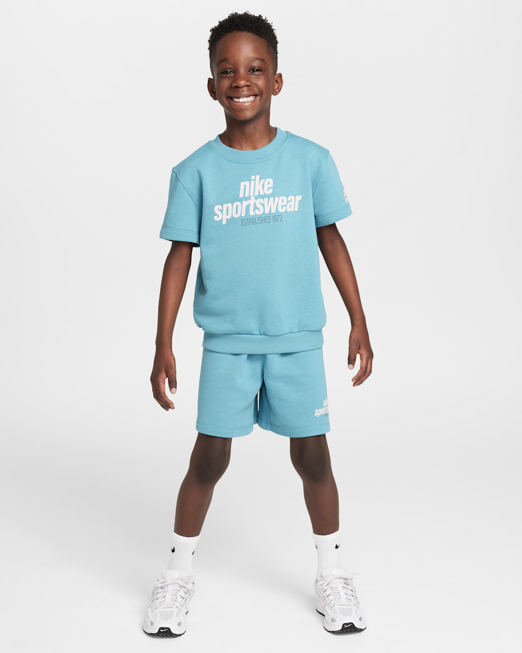 Nike Little Kids' Club Family 2-Piece Shorts Set - Denim Turquoise