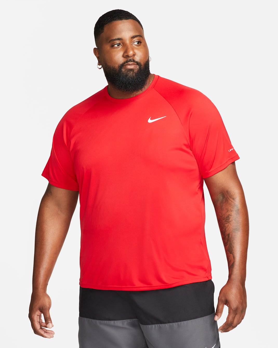 Nike Essential Dri-FIT Men's Short-Sleeve Swim Hydroguard (Extended Size) - University Red